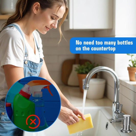 🧴 Distributeur de savon en inox pour évier – avec tuyau en silicone allongé & pompe pratique, idéal pour cuisine & salle de bain 🚰