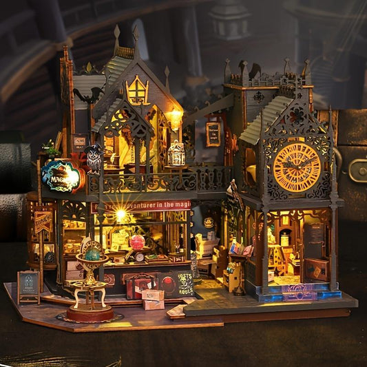 🏰Puzzle 3D en Bois, Puzzle Artisanal en Bois, Kit Book Nook DIY 1 Ensemble, Kit Modèle DIY, Décoration de Bureau 3D, Kit Modèle DIY pour Décoration d'Étagère, Artisanat