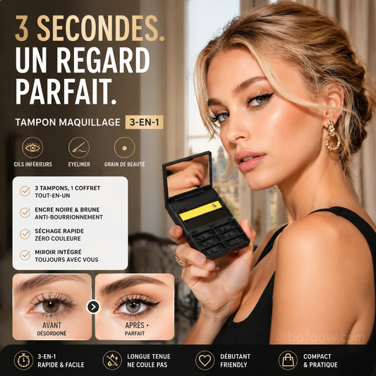👁️🎀Achetez-en 2 obtenez-en 1 gratuit🔥🔥Kit 3 en 1 : eye-liner et tampon pour les cils inférieurs