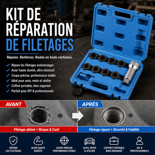 🎉 Soldes 2026 — Plus de 41000 Ventes ! 💰 Lot de 10 Outils de Réparation de Filetages Auto pratiques
