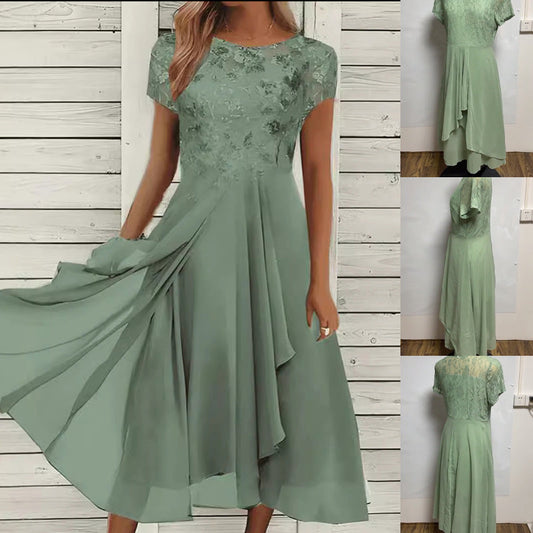 👗✨ Robe Élégante Femme Col Rond – Gainante, Infroissable & Polyvalente, −50% maintenant