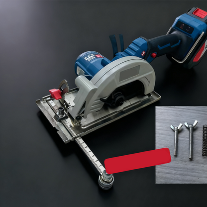 📏 Guide de Scie Circulaire en Acier Inoxydable avec Échelle Laser – Réglable, Précis, Travail du Bois 🪚✅