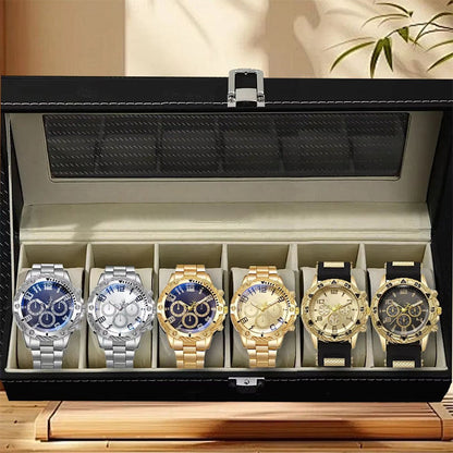⏰ PROMO FLASH : 50% DE RÉDUCTION ! Ensemble de 6 Montres pour Homme – Coffret Cadeau Haut de Gamme & Styles Multiples for Toutes les Occasions ✨📦