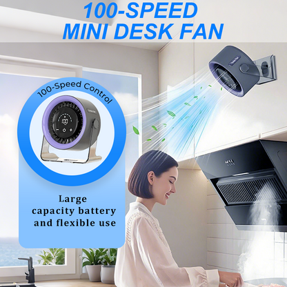 💐60% DE RÉDUCTION ! Ventilo de table ultra-compact – 100 vitesses, tient dans la main ❄️📏 【Offre Limitée】