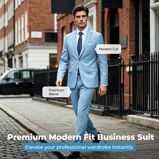 ✨👔50% DE RÉDUCTION + LIVRAISON GRATUITE🔥Ensemble Costume 2 Pièces Coupe Moderne pour Homme