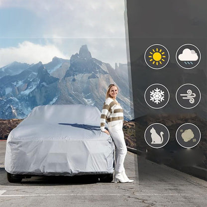 🚗 50% DE RÉDUCTION 🔥 Housse de voiture toutes saisons – Anti-poussière, anti-UV & imperméable – Protection complète contre la pluie, le soleil et les saletés – taille universelle, facile à installer 🛡️☀️✨