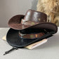 🤠 OFFRE LIMITÉE -50% ! ✨ Chapeau de Cowboy Vintage à Large Bord & Lanière – PU, Taille Unique, Réglable ☀️