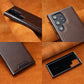 Etui magnétique anti-chute en simili-cuir de luxe pour Samsung