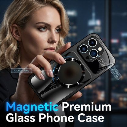 📢⏰📱 PROMO -55% ! Coque Téléphone Magnétique Verre Trempé – Élégante, Antichoc, Anneau Magnétique, 5 Couleurs (iPhone 12-17 Pro Max)