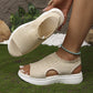 👡50 % DE RÉDUCTION EN CE MOMENT ! 💐 Sandales à semelle compensée en tricot respirant pour femme – Tige en tricot aéré, semelle rembourrée et chaussures d'été légères et confortables ✨