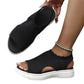 👡50 % DE RÉDUCTION EN CE MOMENT ! 💐 Sandales à semelle compensée en tricot respirant pour femme – Tige en tricot aéré, semelle rembourrée et chaussures d'été légères et confortables ✨