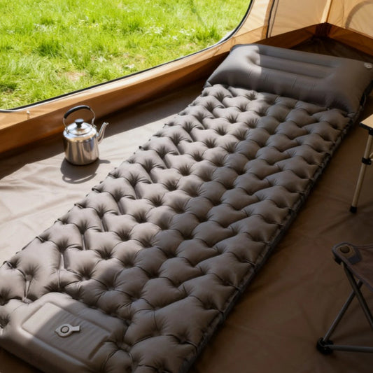 🍃 PROMO EXCEPTIONNELLE 50% DE RÉDUCTION ! 🛏️ Matelas Gonflable Portable Léger – Pompe Intégrée au Pied, Oreiller Inclus & 10 cm d’Épaisseur – Confort Optimal pour le Camping et les Voyages ✅🎒