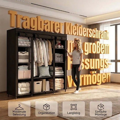 🔥📦 DERNIER JOUR -50% ! Armoire Portable en Tissu Non Tissé – Facile à Monter, Structure Acier, 3 Tailles, Idéale Chambre & Dressing 🏠