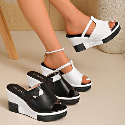 📢 Mi-saison : −50 % – ne ratez pas cette offre ! ⏰👡andales femme à plateforme – talon compensé, style épuré et élégant ✨