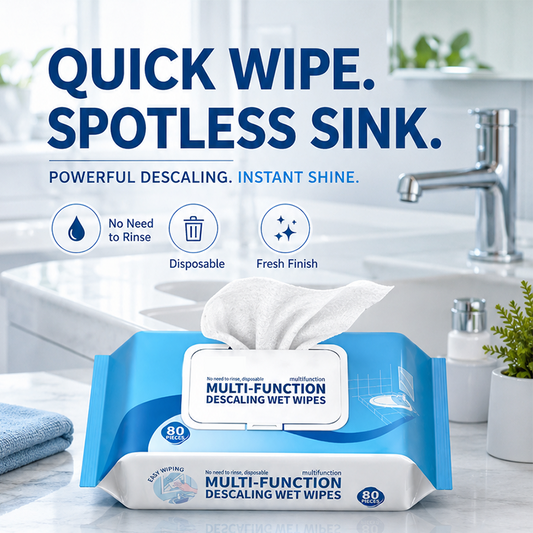 Lingettes nettoyantes détartrées multifonctions pour salle de bain