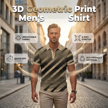 👔 50% DE RÉDUCTION 🎯 Chemise à col imprimé géométrique – Toucher doux & entretien facile – Polyvalente pour bureau ou week-end – se marie avec jean ou chino 🛍️