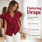Blouse Élégante à Col en V et Volants