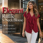 Blouse Élégante à Col en V et Volants