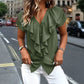 Blouse Élégante à Col en V et Volants
