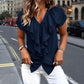 Blouse Élégante à Col en V et Volants