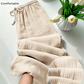 Pantalon Loungewear Femme à Taille Élastique en Coton