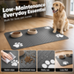 🐾💧 Tapis de gamelle pour animaux facile à nettoyer – Bordure anti-débordement, surface imperméable, un coup d’éponge et c’est propre, fini les éclaboussures d’eau et les croquettes éparpillées sur le carrelage 🧼🐶