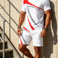 👕 -50% ! ☀️ Ensemble 2 Pièces T-Shirt & Short Décontracté Homme – Respirant & Confortable – Parfait pour les Journées Chaudes, les Loisirs ou les Voyages 🩳✨