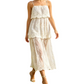 👗 50% DE RÉDUCTION ! ✨ Robe Maxi Élégante en Dentelle Blanche à Bretelles Spaghetti – Dentelle Florale, Silhouette à Volants & Tissu Respirant – Parfaite pour les Mariages et les Soirées d’Été 🌸💍