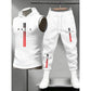 Ensemble de sport deux pièces pour homme : sweat à capuche sans manches et pantalon