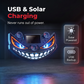 ☀️ Feu d'Avertissement LED Solaire Œil du Diable – Capteur de Vibration, Charge USB & Solaire, Universel