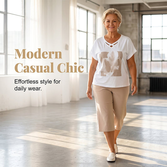 ⚡ Économisez 50 % – Ensemble 2 pièces décontracté col V & pantalon court – confortable, respirant & polyvalent ✨
