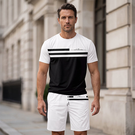 🛍️ -50 % – Ensemble 2 pièces décontracté pour homme – T-shirt à manches courtes & short à cordon de serrage, respirant & confortable au quotidien 👕