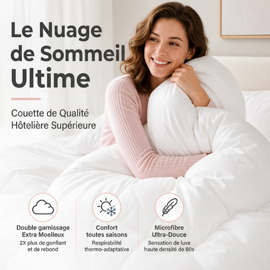 ☁️✨ OFFRE LIMITÉE 50% DE RÉDUCTION! 🛏️Couette ultra douce de luxe style hôtel – Douceur nuageuse & garniture premium – Plongez dans un pur confort chaque nuit.