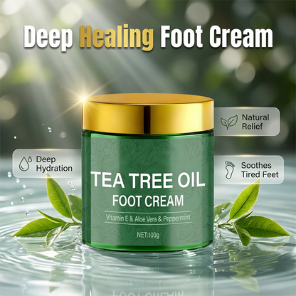 🌿✨ Crème pour les Pieds à l'Huile d'Arbre à Thé – Talons Secs & Craquelés 🦶💧