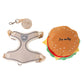 Ensemble Harnais et Laisse Hamburger Mignon pour Animal avec Mini Sac à Dos