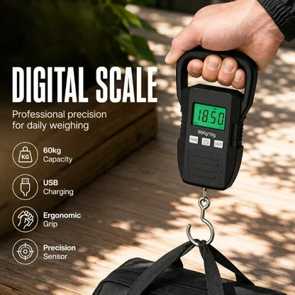 🔥Remise de 50 % à durée limitée⚖️ Mini Balance Électronique de Voyage — 60 kg, Écran LCD Rétroéclairé, Compacte & Précise 🧳