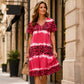 🏖️ Soldes d'été -50% 🏝️🐆Robe Midi Léopard Femme Col V👗✨