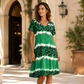 🏖️ Soldes d'été -50% 🏝️🐆Robe Midi Léopard Femme Col V👗✨