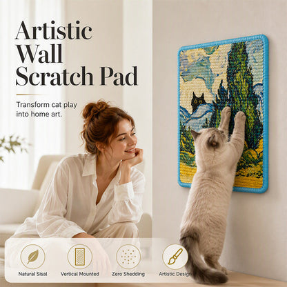 🐱Griffoir Mural Artistique en Sisal pour Chat