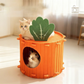 🥕 -50% ! 🐱 Nichouette Confortable pour Chat en Forme de Carotte – Feutre Premium – 40×40×30/40 cm – Repos, Griffage & Cachette 3-en-1 🧶