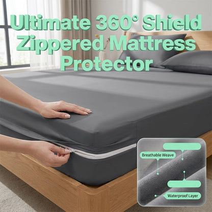 🛏️✨ Protège-matelas à fermeture éclair – Tissu respirant, enveloppe complète, protégez votre literie de la poussière, des acariens et des taches, pour un sommeil sain et serein 🌙💤