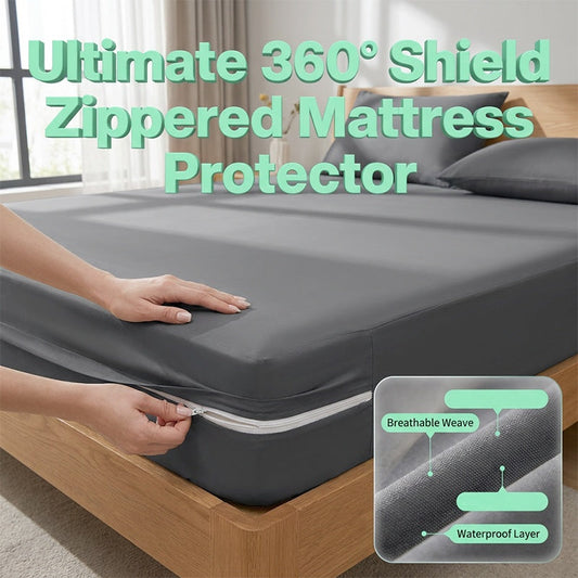 🛏️✨ Protège-matelas à fermeture éclair – Tissu respirant, enveloppe complète, protégez votre literie de la poussière, des acariens et des taches, pour un sommeil sain et serein 🌙💤