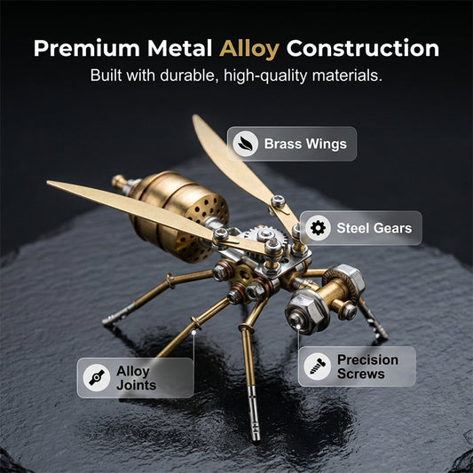 🐝⚙️ Kit de maquette 3D abeille mécanique en métal – Puzzle DIY steampunk, découpe laser précise, assemblez votre abeille métallique sans colle, une déco rétro-futuriste fascinante 🛠️✨