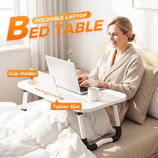 💻🛏️ Table pliable pour lit avec porte-gobelet – Support stable, plateau ajustable, travaillez, regardez vos séries ou prenez votre petit-déjeuner confortablement, sans quitter votre cocon ☕✨