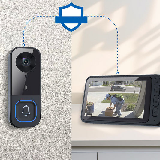 🔔📺 Sonnette vidéo sans fil avec écran – Voyez qui sonne, parlez sans ouvrir, surveillez votre entrée jour et nuit, l’indispensable sécurité pour la maison et les colis 📦🛡️