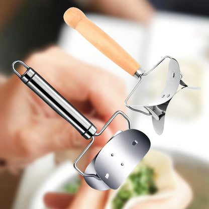 🥟✨ Découpe-pâte à raviolis inox – Lame tranchante, manche bois, des feuilles de wonton parfaites en secondes, l’outil malin pour vos raviolis, gyoza et dim sum maison 🥢👌