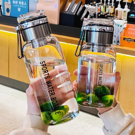 💧🍵 Bouteille en verre 750/1000 ml – Filtre à thé inox, housse isolante anti-fuite, hydratez-vous avec style et dégustez vos infusions partout, sans plastique ni fuite 🌿✨