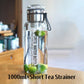 💧🍵 Bouteille en verre 750/1000 ml – Filtre à thé inox, housse isolante anti-fuite, hydratez-vous avec style et dégustez vos infusions partout, sans plastique ni fuite 🌿✨