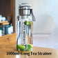 💧🍵 Bouteille en verre 750/1000 ml – Filtre à thé inox, housse isolante anti-fuite, hydratez-vous avec style et dégustez vos infusions partout, sans plastique ni fuite 🌿✨