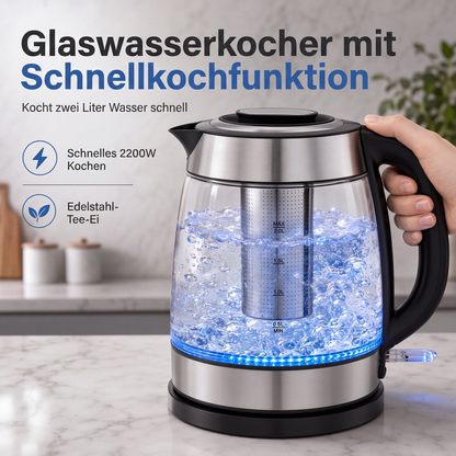 📢 PROMO FLASH : 50% DE RÉDUCTION ! Bouilloire Électrique en Verre 2L – Arrêt Automatique & Filtre à Thé Intégré for Eau Chaude et Infusions au Quotidien ☕✨